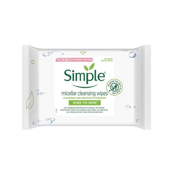 Simple Kind To Skin Micellar Cleansing Facial Wipes (25pcs)