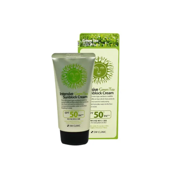 3W Clinic Intensive Green Tea Sunblock Cream SPF50+ PA+++