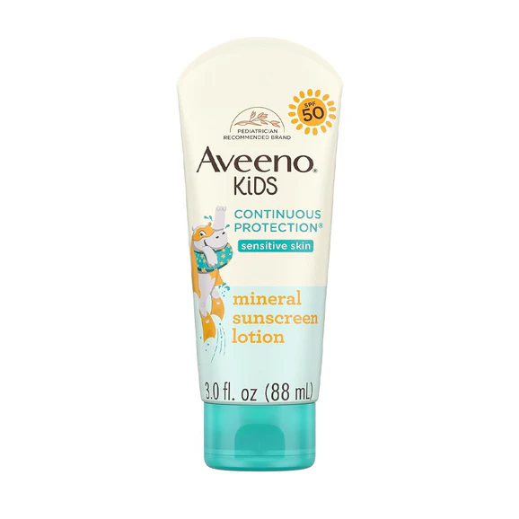 Aveeno Kids Continuous Protection Lotion Sunscreen With Broad Spectrum SPF 50 (88ml) - Image 1