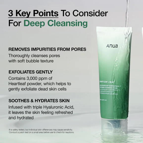 Anua Heartleaf Quercetinol Pore Deep Cleansing Foam (150ml) - Image 6
