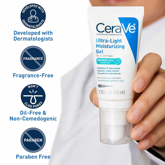 CeraVe Ultra-Light Moisturizing Gel USA (52ml) - Image 5